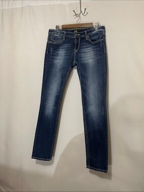 Rerock for Express Women's Dark Blue Low Rise Skinny Jeans 12